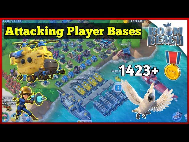 Attacking Player Bases with 8 [Level 27] Heavy Choppas + 40 LazerRangers #14 | Boom Beach