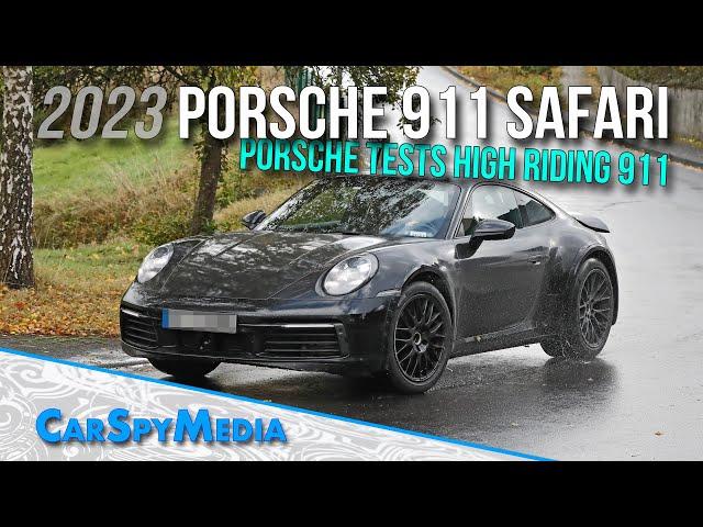 High riding 2023 Porsche 911 Safari Prototype Spied Testing At The Nürburgring