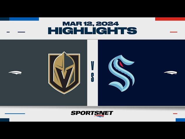 NHL Highlights | Golden Knights vs. Kraken - March 12, 2024