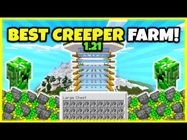 BEST CREEPER FARM EVER!! (25 STACKS!) In Minecraft Bedrock 1.21