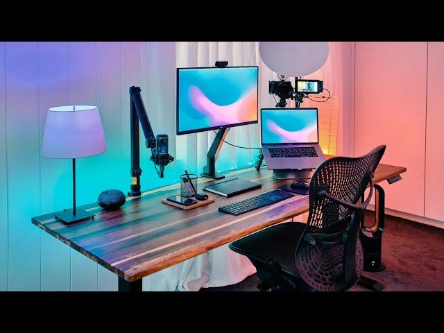 Building my DREAM DESK setup | Desky Hardwood Stand Up Desk