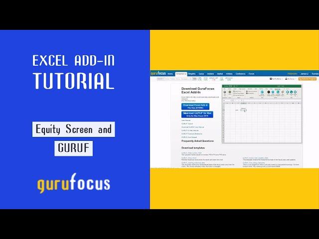 GuruFocus Excel Add-in Tutorial: Equity Screen And GURUF