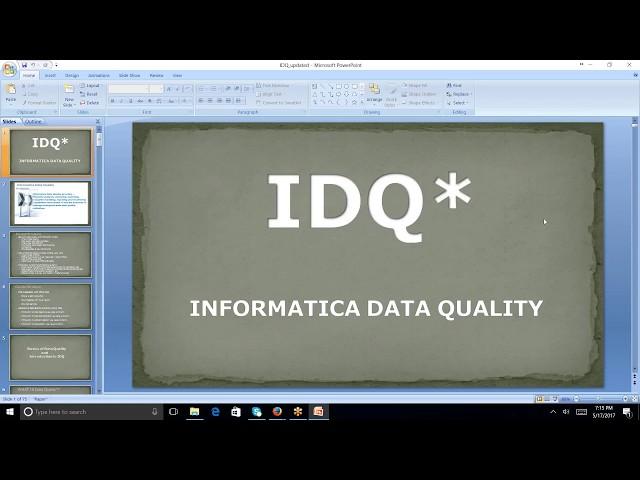 Informatica data quality tutorial videos | Overview of IDQ | Different Data Quality Tools