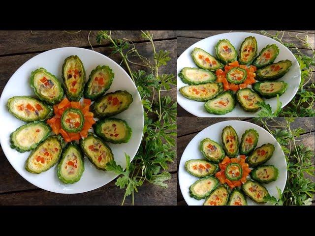 Don't just fry bitter gourd, add eggs and you will be amazed with the result - Stuffed Bitter Gourd