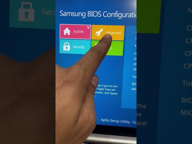 Samsung Galaxy laptop Bios key #laptop #samsung