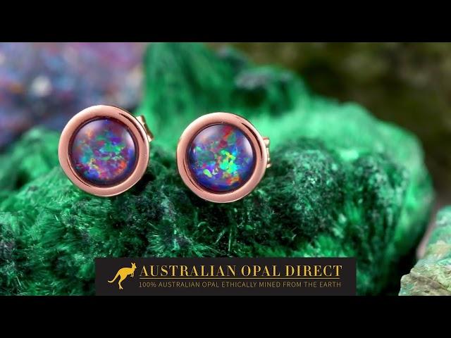 Gold Earrings, Green Earrings, Opal Stud Earrings - Australian Opal Direct | Worldwide Shipping