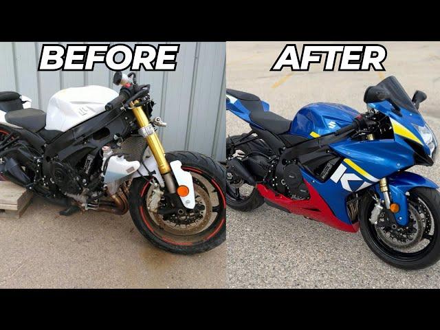 FULL BUILD: REBUILDING A SALVAGE CRASHED SUZUKI GSX-R 750