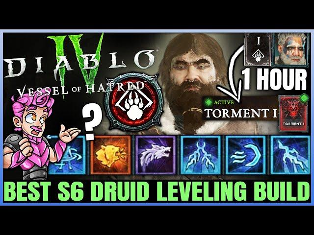 Diablo 4 - New Best Druid Leveling Build - Season 6 FAST 1 to 60 - Full Guide - Vessel of Hatred!