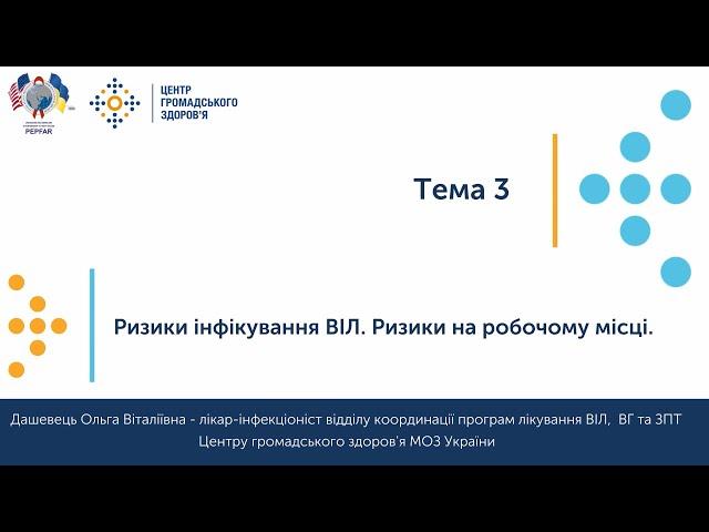 3. Ризики інфікування ВІЛ. Ризики на робочому місці.