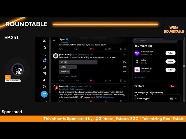 WEB4 ROUNDTABLE EP.251 Sponsored: @Gilmore_Estates $GC #HBAR