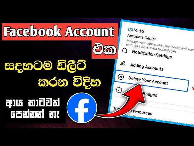 එෆ් බී එක හරියට ඩිලීට් කරමු  Facebook Account Delete Sinhala 2024 | delete Facebook Account sinhala