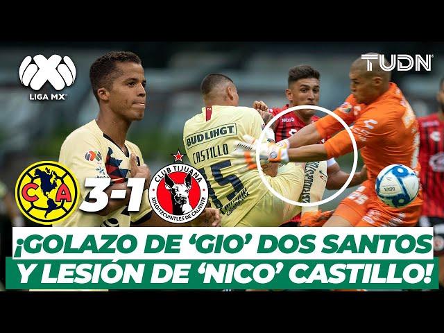 ¡Golazo de Giovani dos Santos y lesión de Nicolás Castillo! | América 3-1 Xolos | TUDN