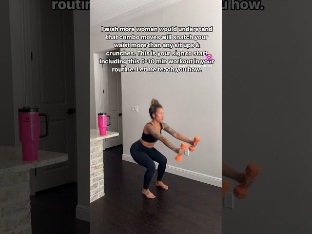 Try this combo move to tone your entire body in minutes. 3 sets of 15 reps. Link in bio for my app