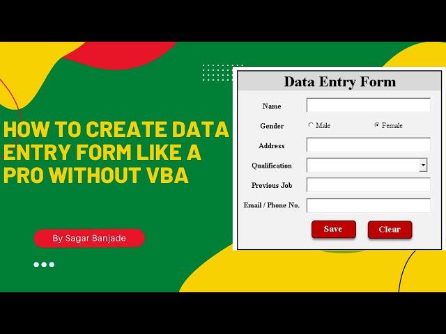 Data Entry Form in Excel | Automated Data Entry Form in Excel