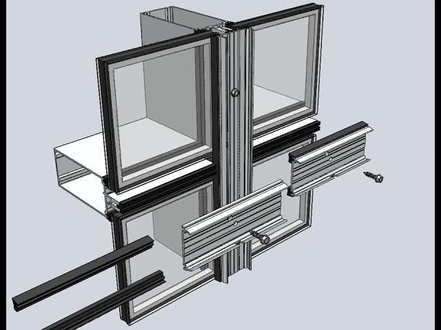 How to make Aluminum Window for Front Facade II Curtain Wall Stick System Window II Window Making