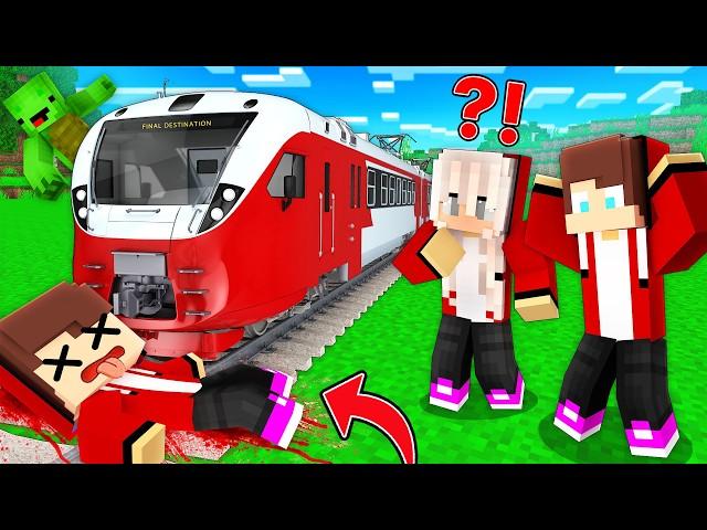 TRAIN HIT The Baby Maizen in Minecraft! - Parody Story(JJ and Mikey TV)