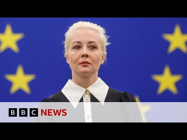 Yulia Navalnaya addresses European Parliament after Alexei Navalny's death | BBC News