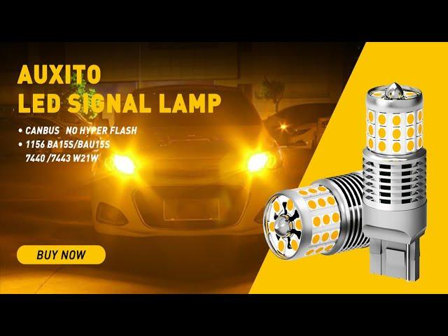 AUXITO 7440 LED Bulbs Turn Signal Lights Amber Yellow Build-in Load Resistor CANBUS Error Free