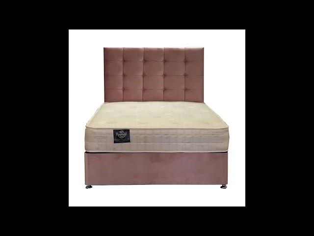 Retro Vintage Bed - Plush or Crush Velvet Divan Bed with Memory Collection Mattress & Headboard