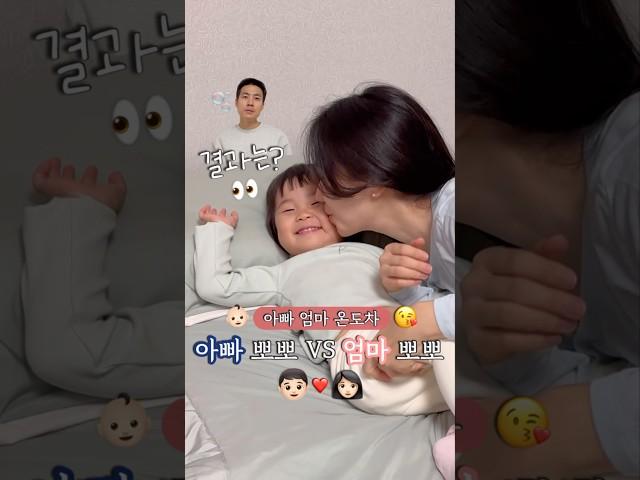 엄마 아빠가 뽀뽀할 때 아기의 온도차 #shorts #가족