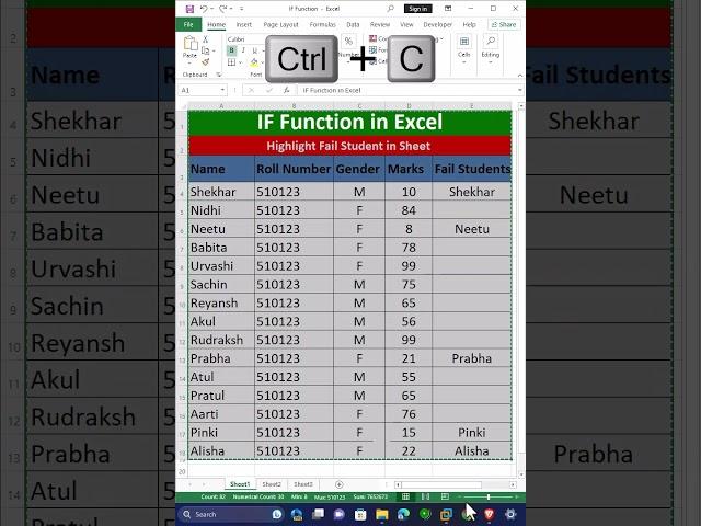 Excel Trick to copy data from one sheet to another sheet.