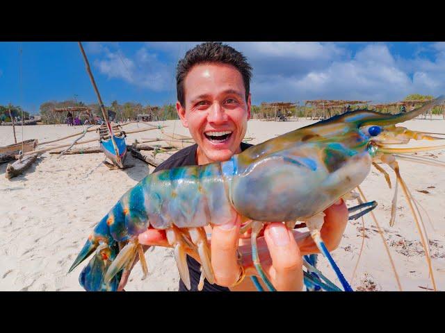 Huge SHRIMP BBQ in Madagascar!!  Street Food Tour + Avenue of the Baobabs 