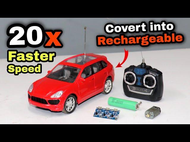 How To Convert Any RC Car into Rechargeable With 20X faster Speed than usual #RemoteControlToyCar