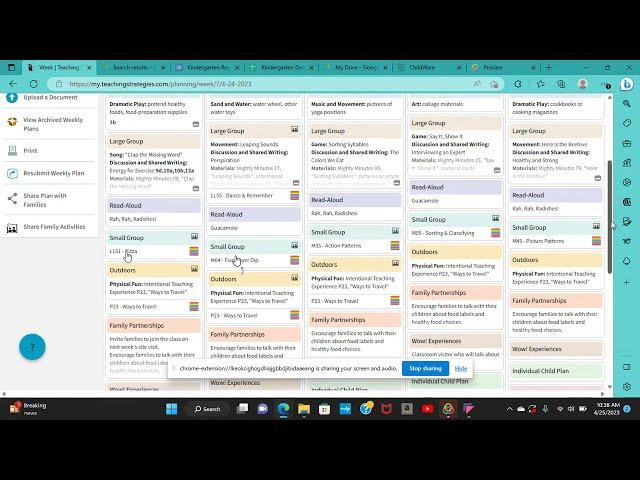 Teaching Strategies Creative Curriculum for Preschool lesson Planning