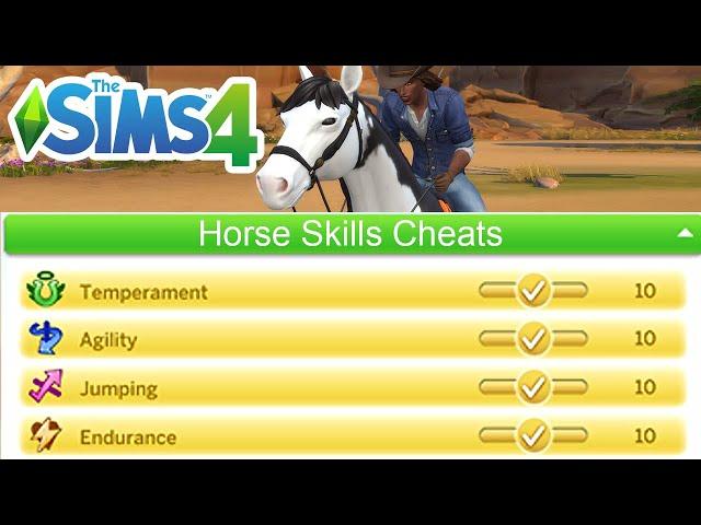 How To Use Horse Ranch Skills Cheats To Level Up & Max Out Horses Skills - The Sims 4