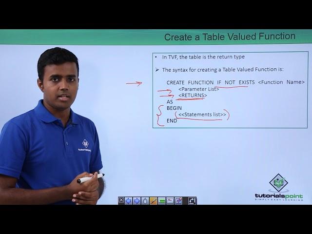 Create a Table Valued Function