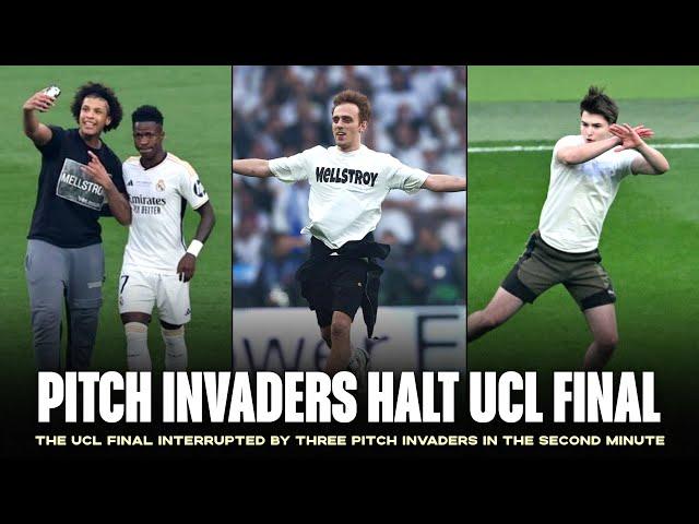 Champions League final disrupted by pitch invaders!