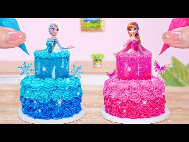 Disney Elsa & Anna Princess Cake Miniature Princess Pull Me Up Cake Recipe Decorating  Mini Cakes