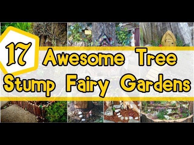 17 Awesome Tree Stump Fairy Gardens