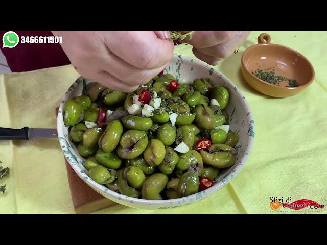 Olive Schiacciate Calabresi Condite -  Ricetta completa ed Originale Sfizi di Calabria