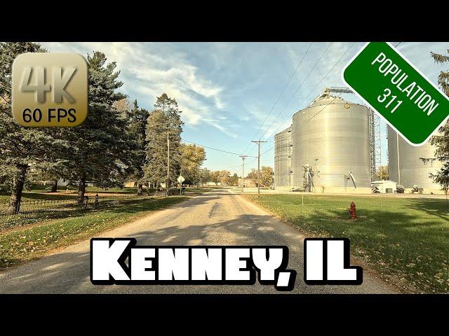 Driving Around Small Town Kenney, Illinois in 4k Video