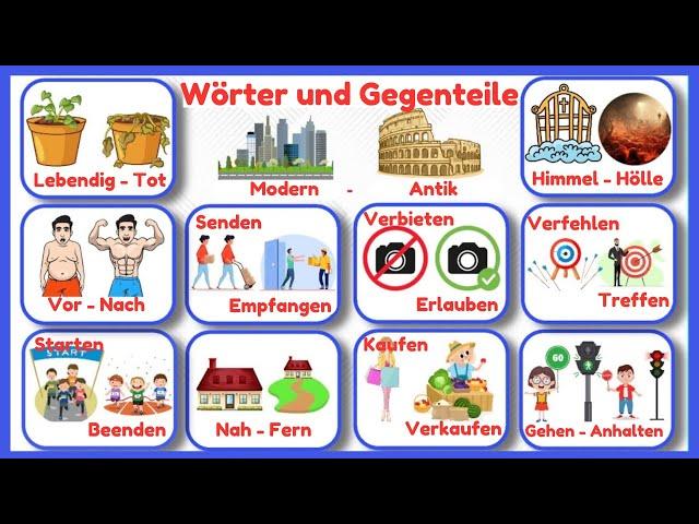 Wörter und Gegenteile auf Deutsch | lerne Deutsch mit Spaß