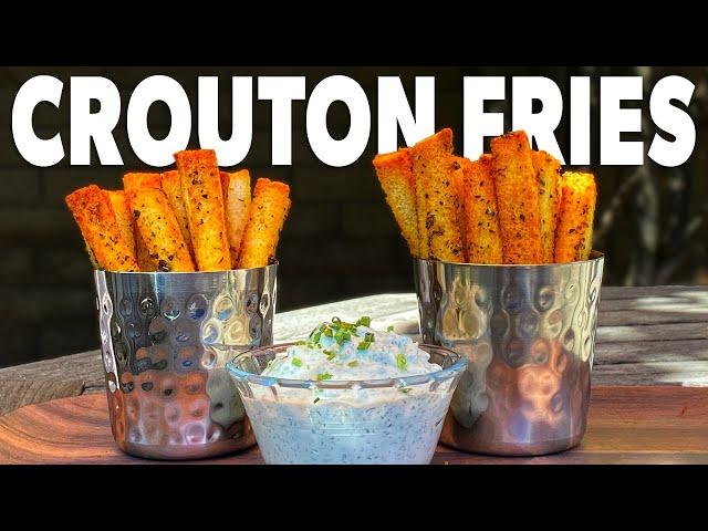 Crouton Fries With Blue Cheese Ranch Dip