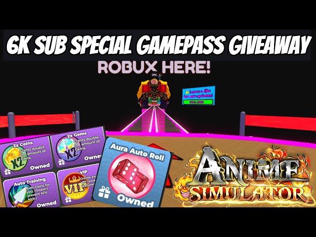 SPECIAL GAMEPASS GIVEAWAY ON ANIME SIMULATOR | JOIN NOW!