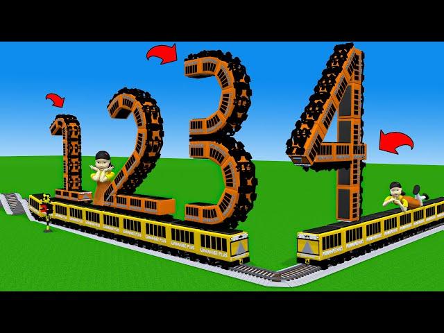 やわらかい踏切と電車 - Train Railroad Crossing Destroy Honeycomb Candy Challenge in Playable Game part 2