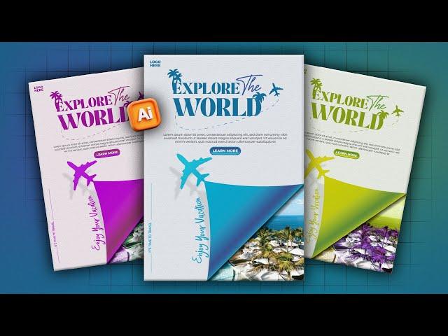 Illustrator CC Tutorial | Graphic Design |  Modern Travel Poster Design 