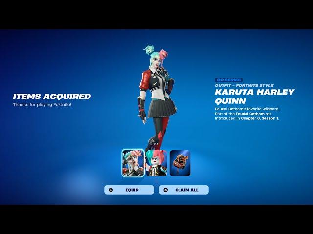 How To Get Karuta Harley Quinn Skin NOW FREE In Fortnite! (Unlock Karuta Harley Quinn Bundle)