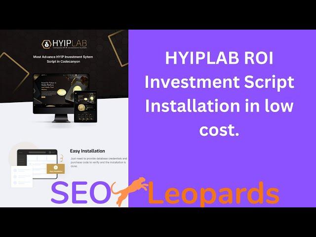 HYIPLAB - Complete HYIP Investment System Script Latest Version 2023 (Low Cost Installation)