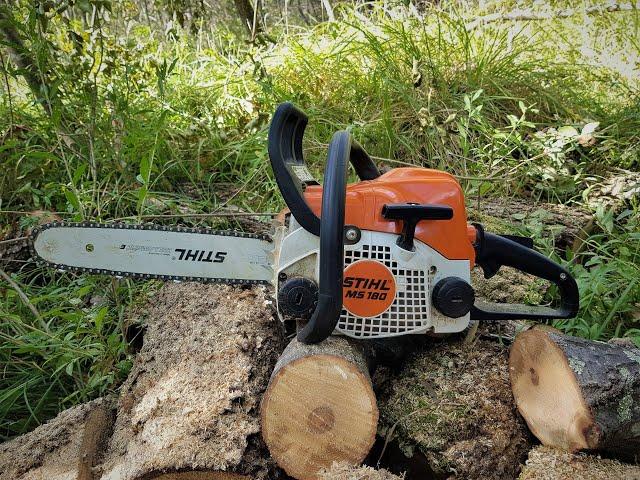 STIHL MS180 Cutting Firewood