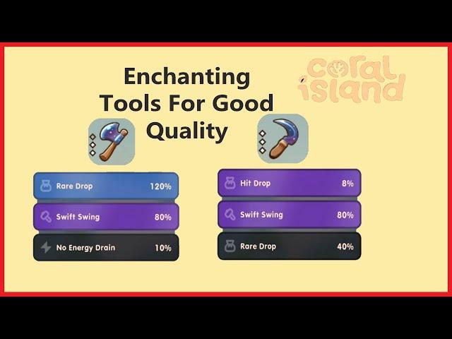 How to Enchant Tools CORAL ISLAND