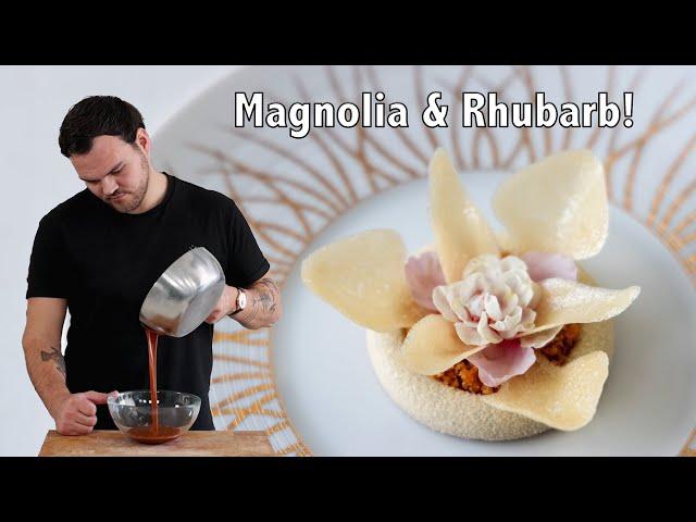 The Perfect Magnolia & Rhubarb Dessert! Great Recipes & Fine Dining Techniques!