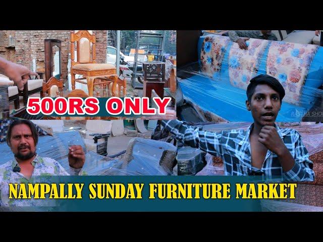 Nampally Sunday Furniture Market ₹ 1500 Cheap & best Second Hand Roadside Furniture in Hyderabad