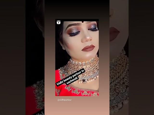 bridal makeup done by divya.   , Vidhi beauty parlour in sachendi near post office