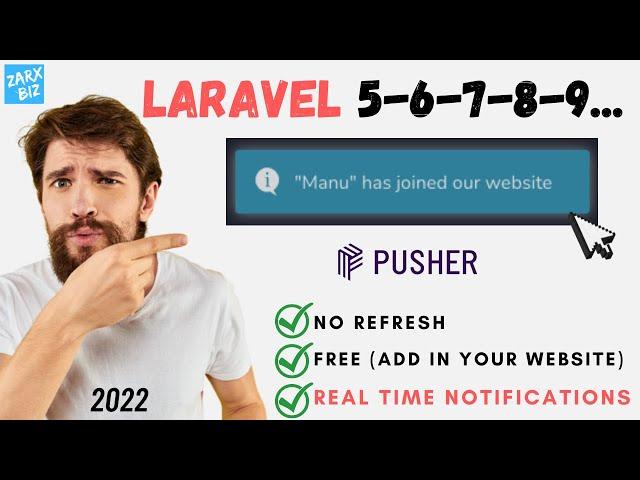 Real time notification in php laravel [ Updated 2022 ] Super easy