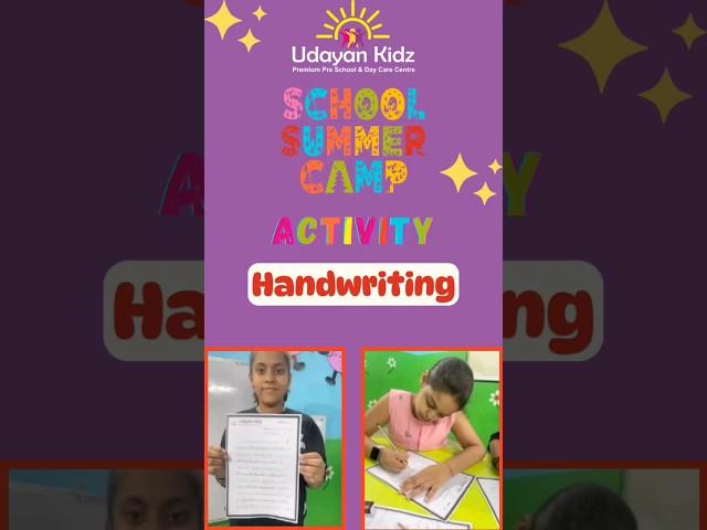 ️Handwriting Heroes: Summer Camp Activity at Udayan Kidz  #handwriting #handwritingimprovement