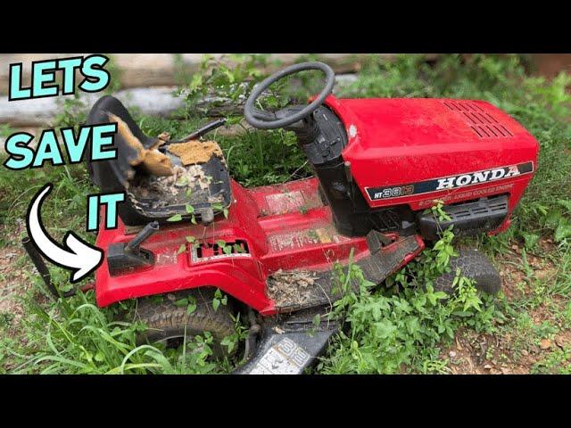 1987 HONDA MOWER ABANDONED IN THE WEEDS FOR YEARS.... CAN IT BE SAVED?